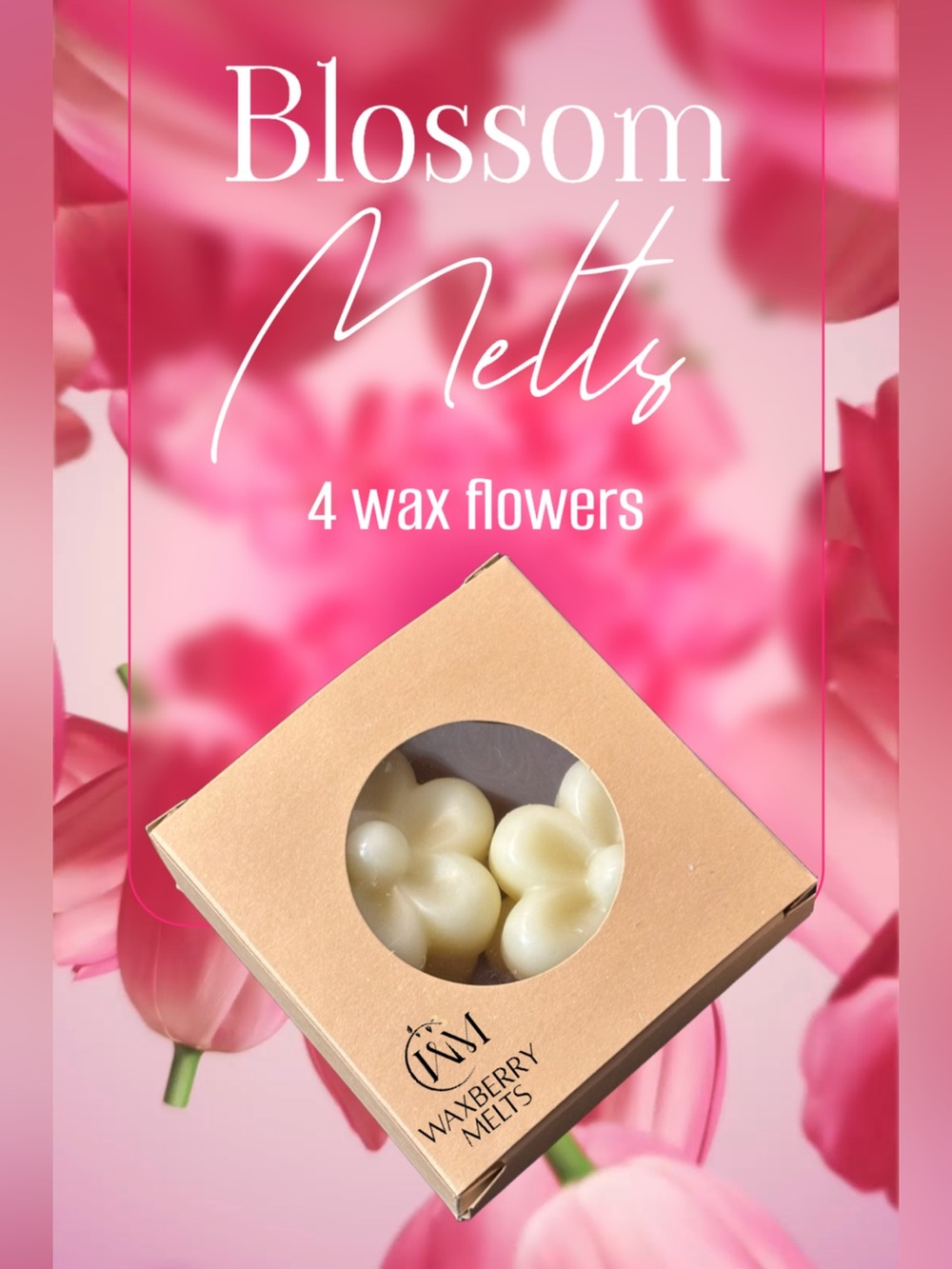 4 Hand Crafted Flower Blossom Wax Melts in Agave Nectar Scent